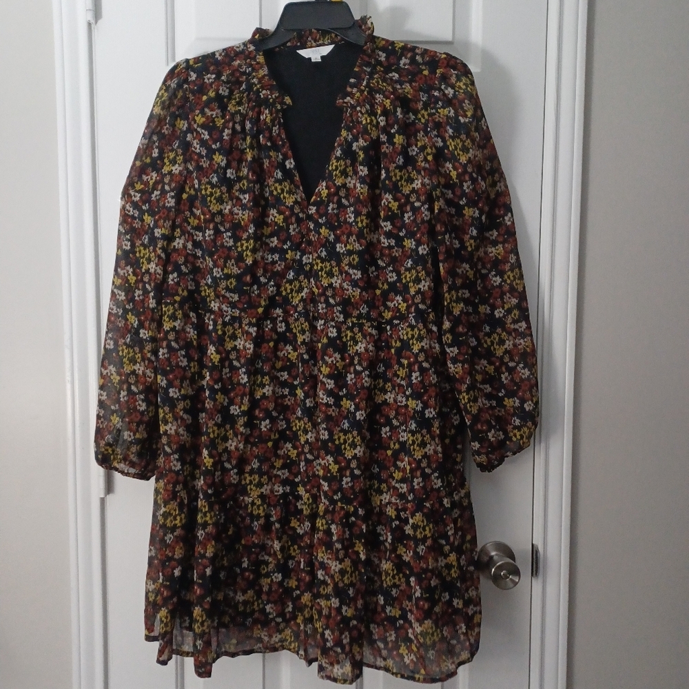 Time And Tru Mini Dress Floral Sz XL